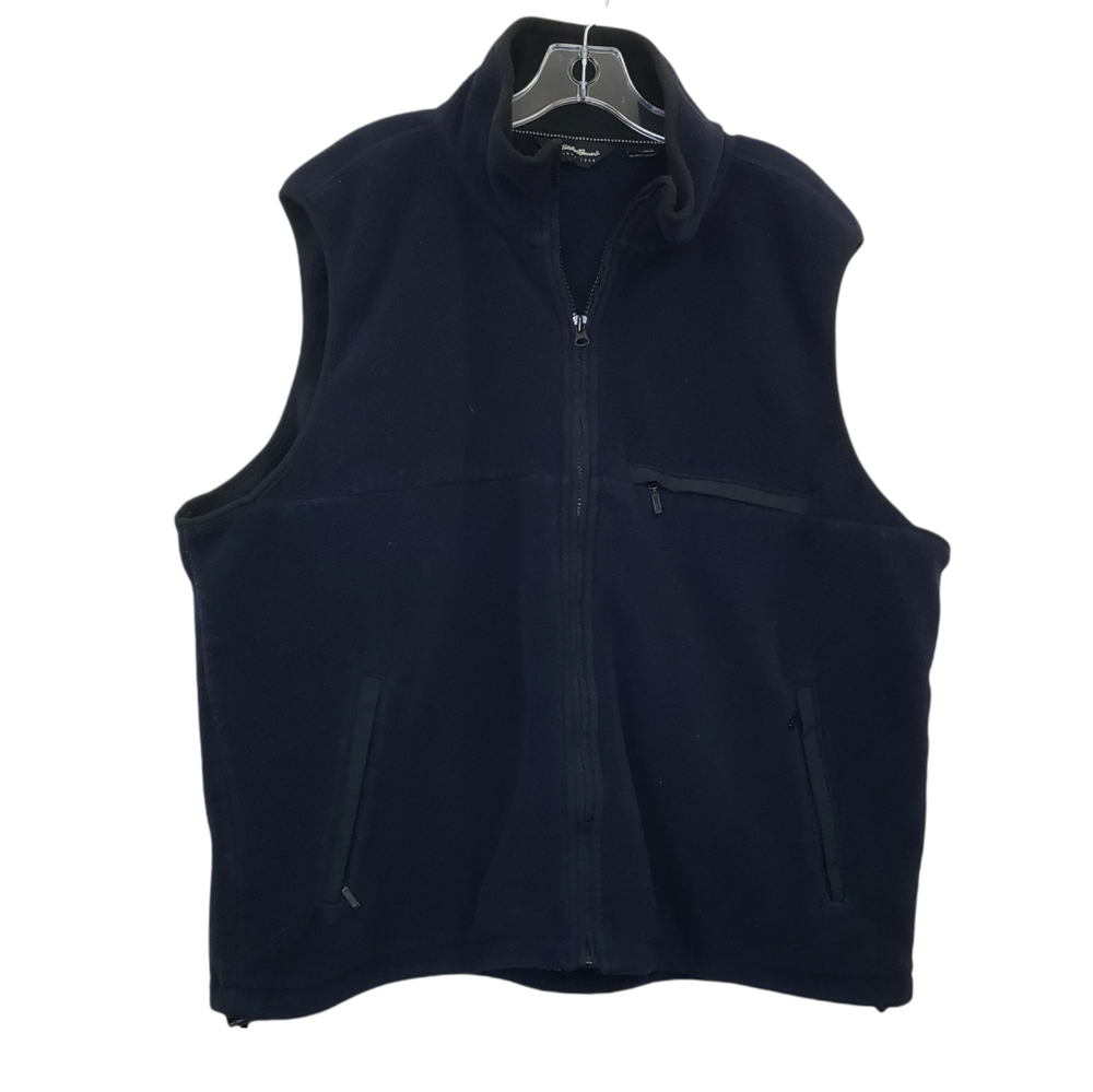 Eddie Bauer Men's Navy Fleece Polartec Zip Up Outdoor Vest Sz XL